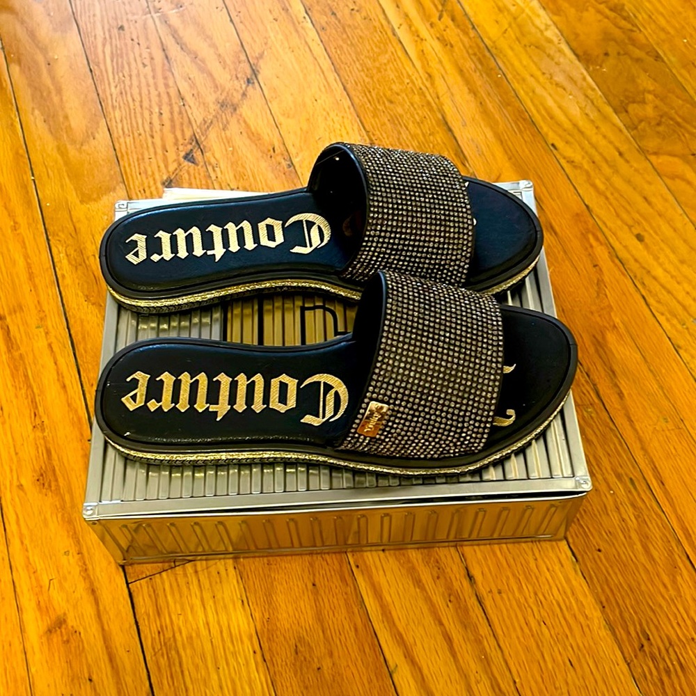 Beaded slide sandal by Juicy Couture.